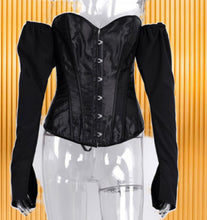 Load image into Gallery viewer, Sheer long sleeve corset shirts
